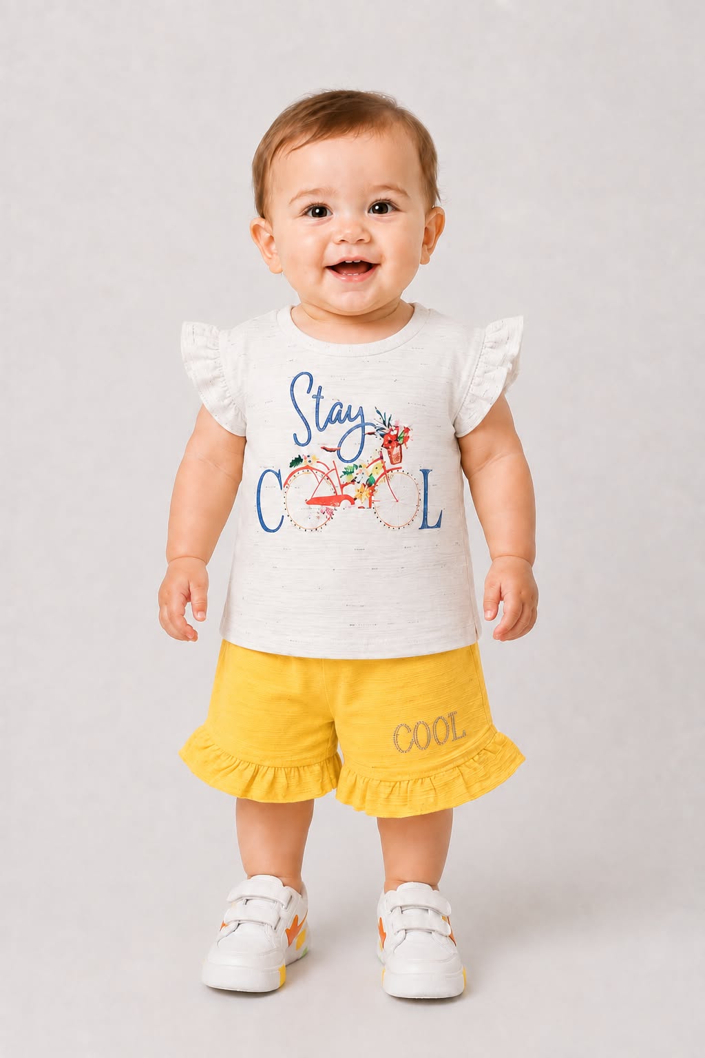 Girls Ruffle Co-ord Set — Soft Cotton Summer Wear