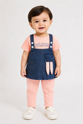 Girls Paris Denim Pinafore Set — 3 Piece Outfit