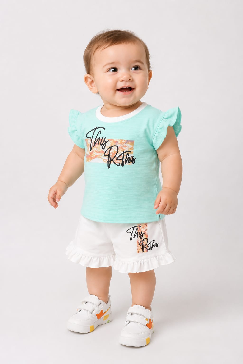 Girls Ruffle Co-ord Set — Soft Cotton Summer Wear (Copy)