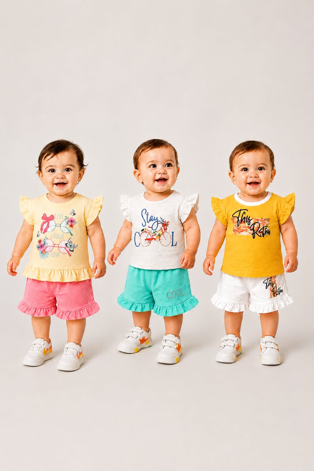 Girls Ruffle Co-ord Set — Soft  Summer Wear
