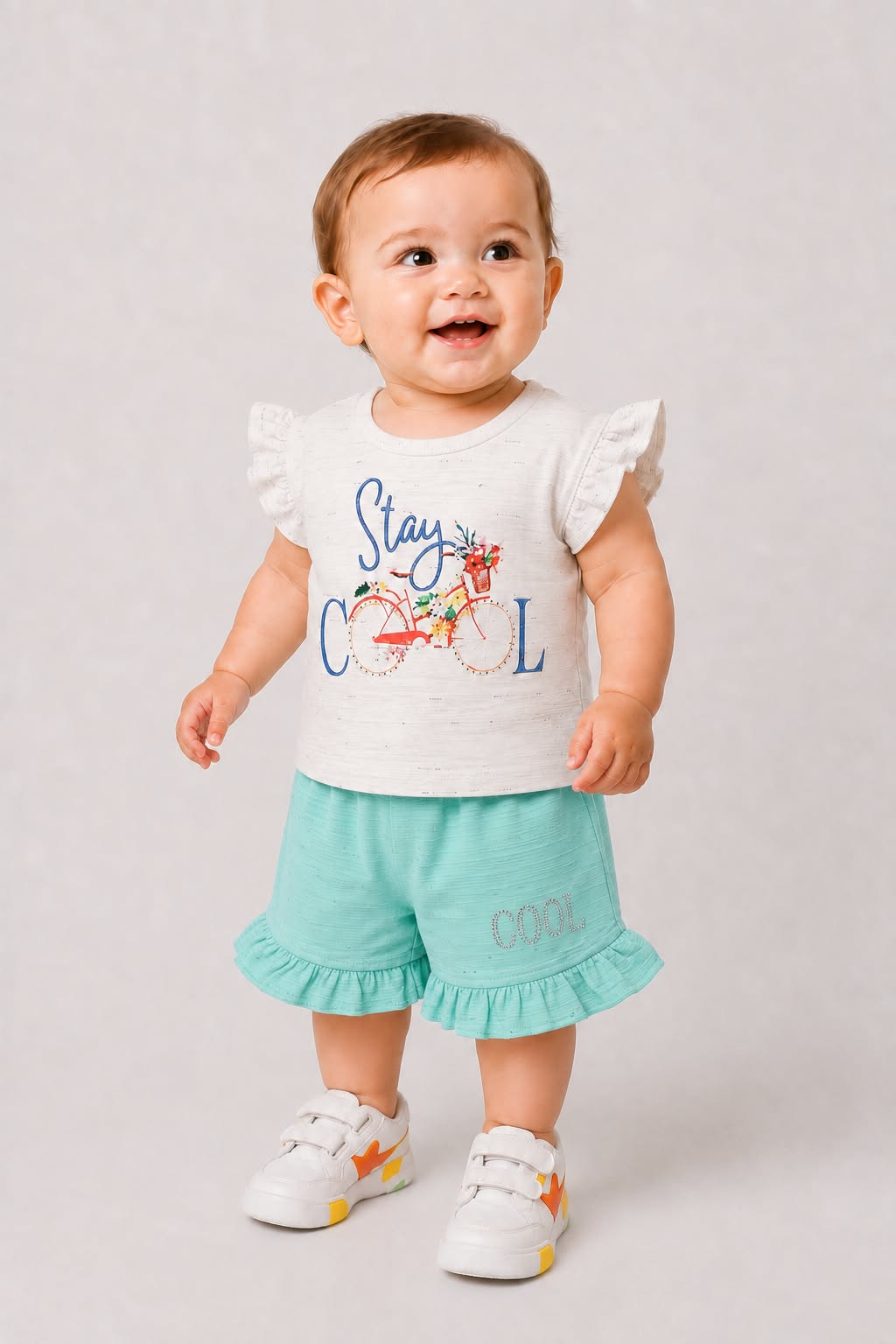 Girls Ruffle Co-ord Set — Soft  Summer Wear