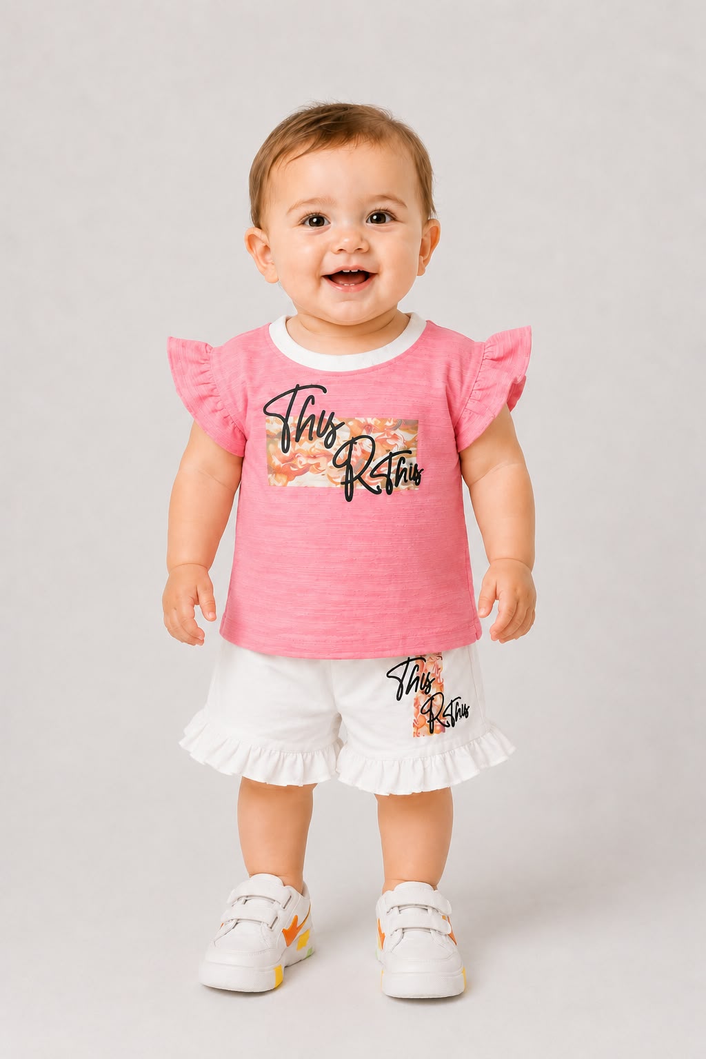 Girls Ruffle Co-ord Set — Soft Cotton Summer Wear