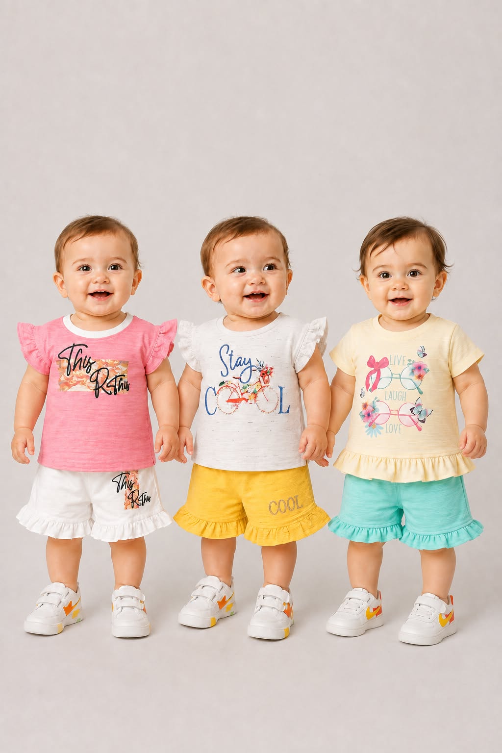 Girls Ruffle Co-ord Set — Soft Cotton Summer Wear